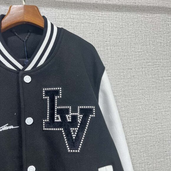 Louis Vuitton Velvet Patched Embroidered Baseball Jacket - Picture 4 of 8